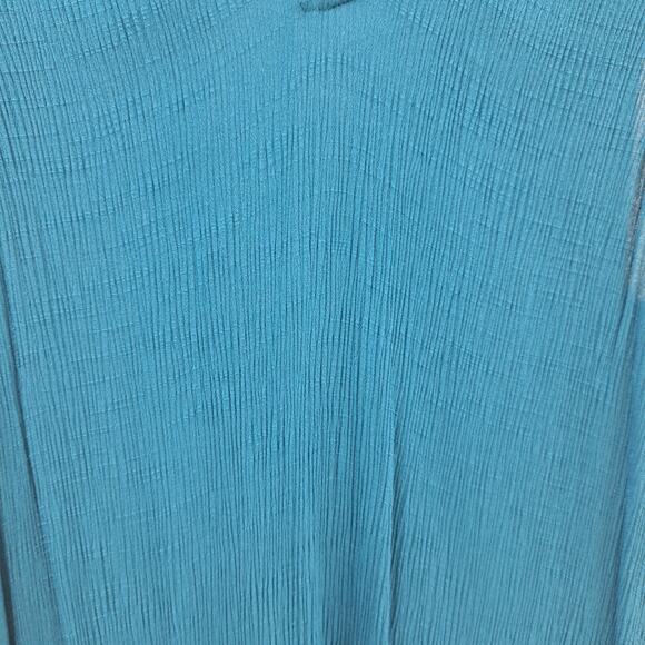 Lane Bryant Tank Top Plus 22 Sleeveless Crisscross V-Neck Swing Crinkled Teal‎ - Picture 5 of 8